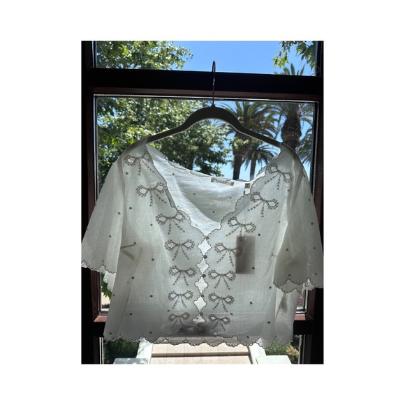 DÔEN Kacy Embroidered Cotton-Voile Top NWT - Picture 4 of 6